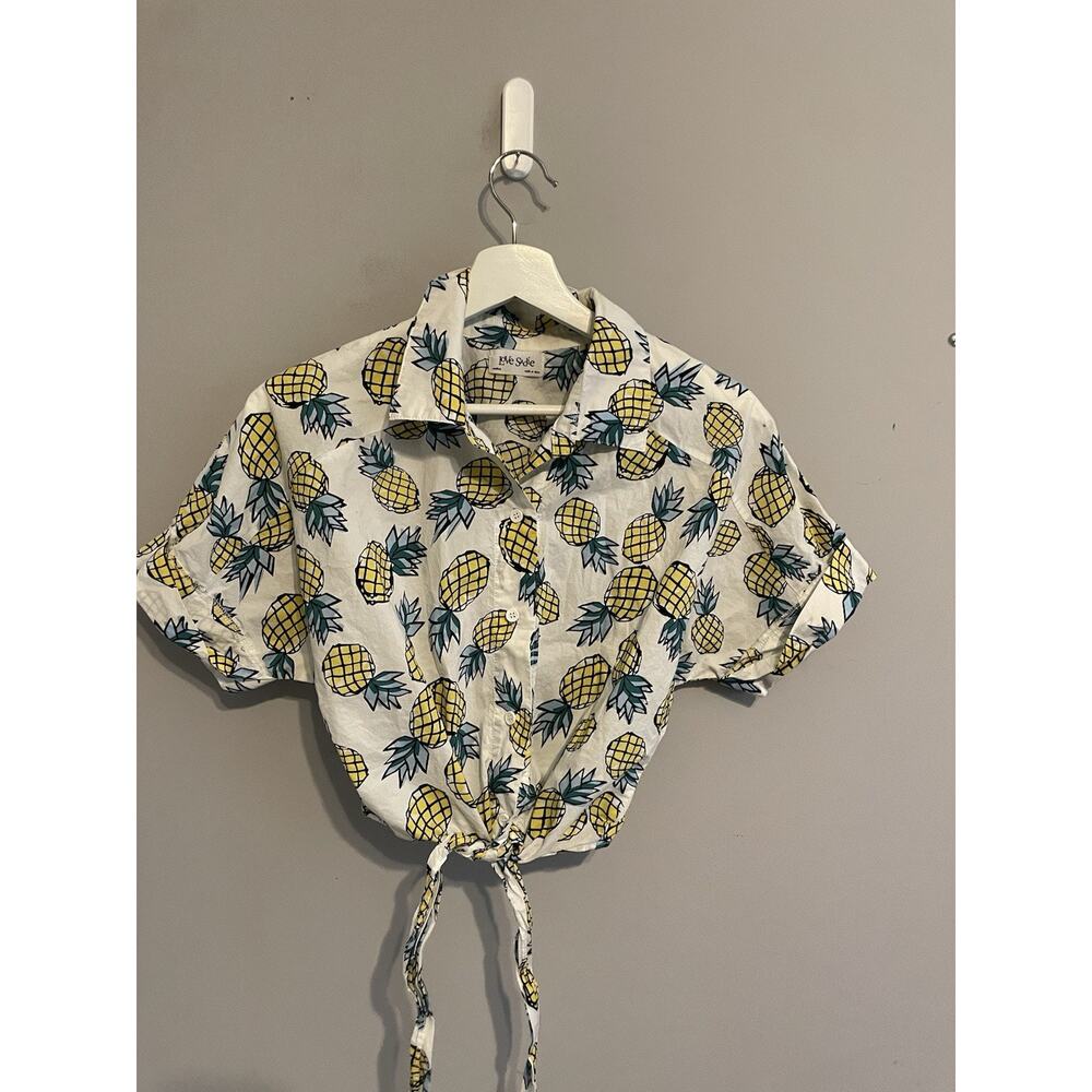 Love Sadie Crop‎ Top Small Pineapple Print medium